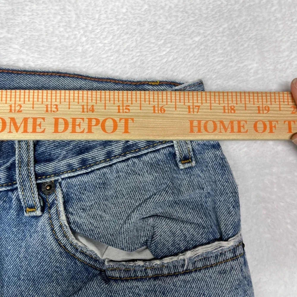 Levi Strauss Signature Jeans Men 35X32 Blue Denim Cotton Pockets Zip Fly - Flaws